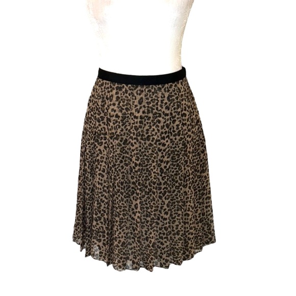 Carlisle Dresses & Skirts - Carlisle Silk Pleated Leopard Print Midi Skirt - 4